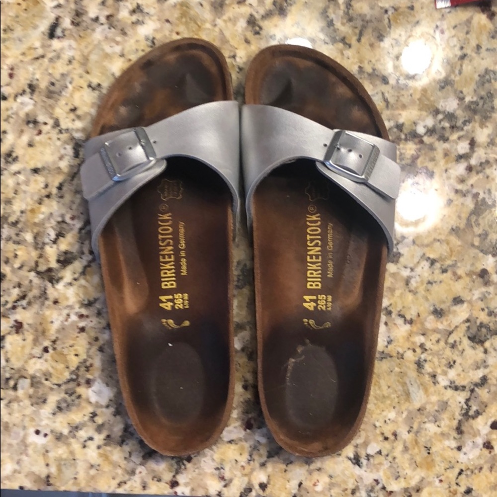 Metallic Silver Birkenstocks